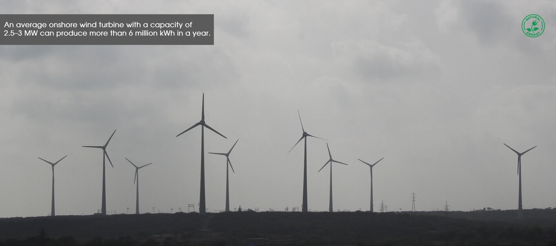 Wind turbines generating green energy for Valbaux Minetech operations